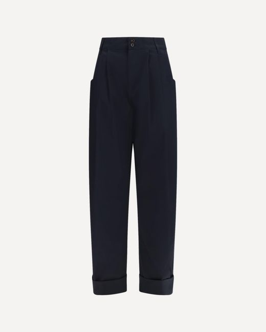 Jacob Cohen Blue Lindsay Barrel Wide Pants Gabardine