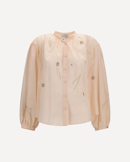 Forte_forte Natural Forte_Forte Fleurs D'Orient Embroidered Voile Bohemian Shirt