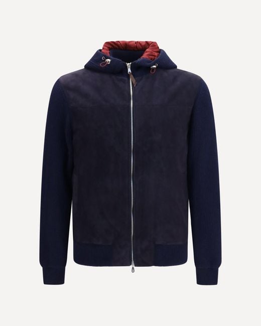Brunello Cucinelli Blue English Knit Jacket for men