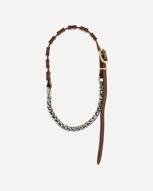 Miu Miu White Leather Necklace