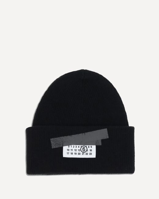 MM6 by Maison Martin Margiela Black Beanie Hat for men