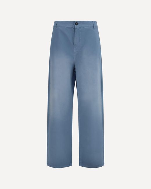 Miu Miu Blue Garment-Dyed Wide-Leg Pants