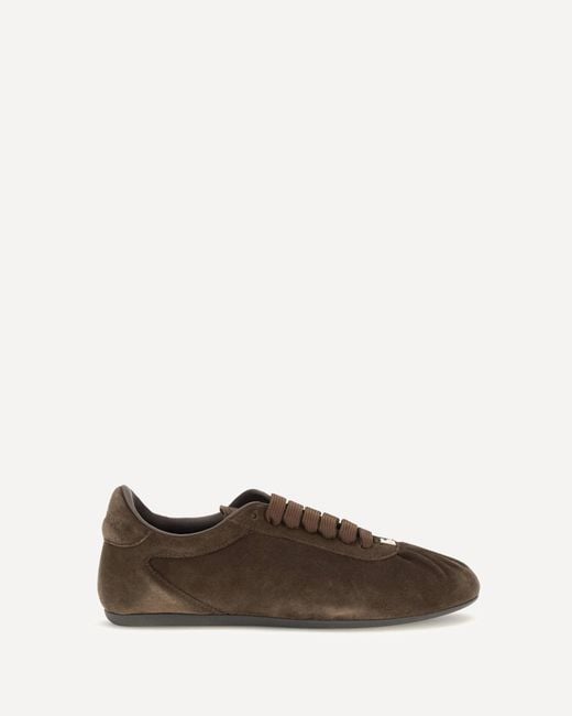 Dolce & Gabbana Brown Low-Top Suede Sneakers