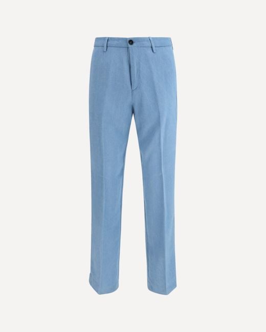 Cruna Blue Tailored-Cut Pants for men