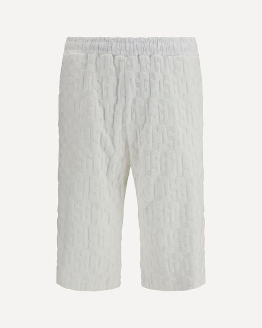 Gcds White Shorts With All-Over Monogram for men