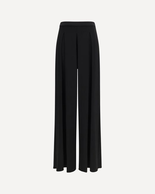 Max Mara Pure Black Viscose Technical Jersey Pants
