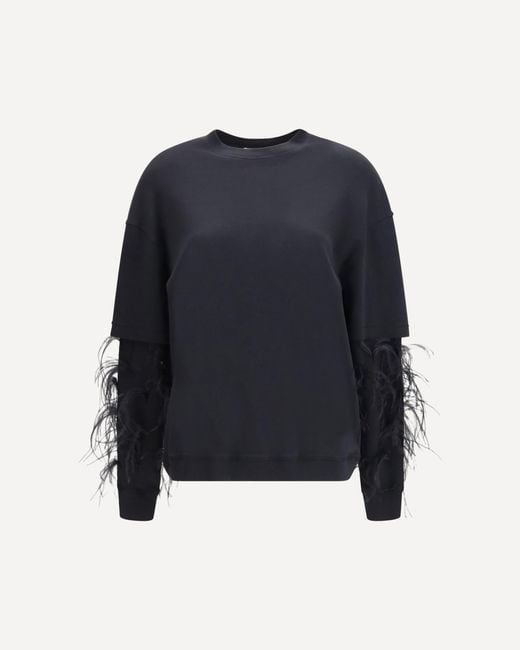 DARKPARK Blue Troy Double-Sleeve Feather Top