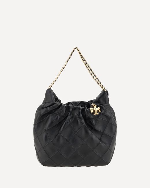 Tory Burch Black Fleming Mini Hobo Shoulder Bag