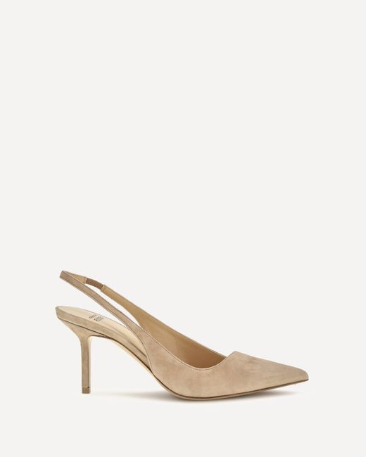 Francesco Russo Natural Suede Slingback Pumps