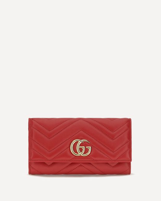 Gucci Red Gg Marmont Wallet