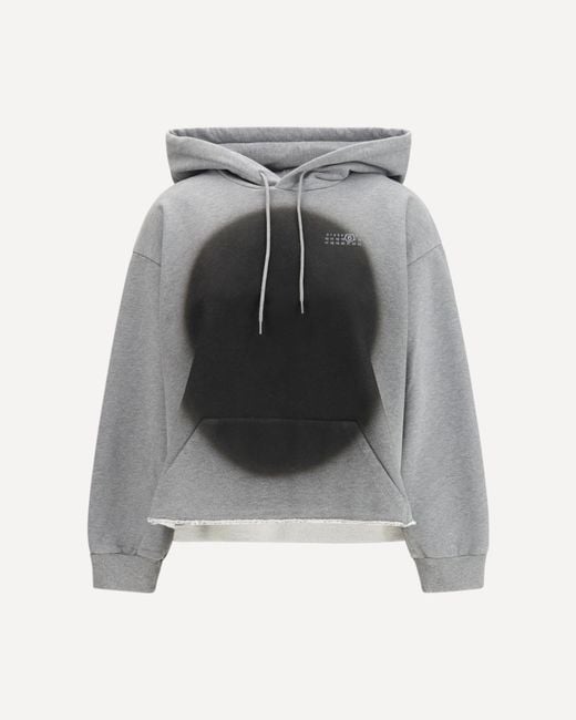 MM6 by Maison Margiela Gray Numeric Logo Spray Hoodie