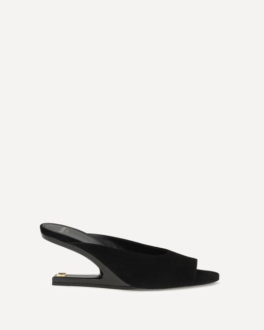 Balmain White Suede Open-Toe Mules