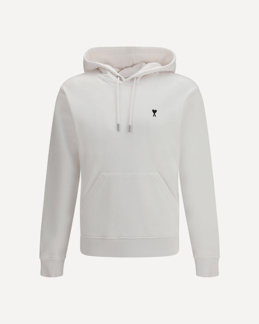 AMI Gray Ami De Coeur Cotton Hoodie for men