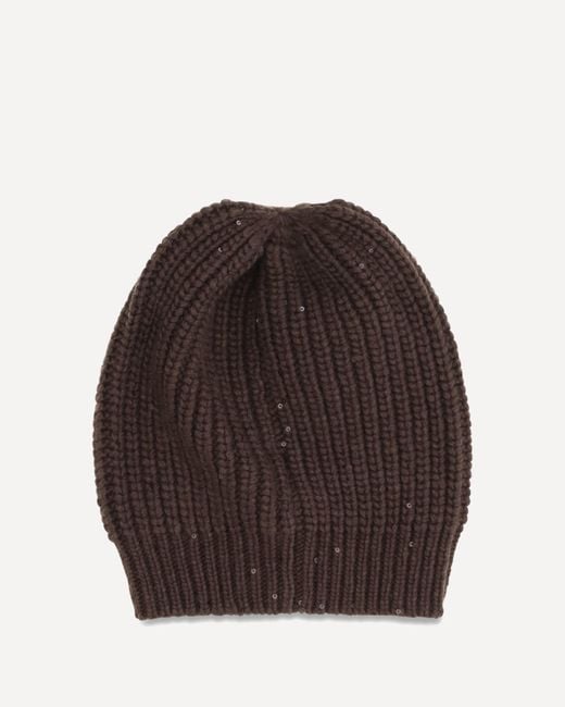 Brunello Cucinelli Brown Cashmere Beanie Hat