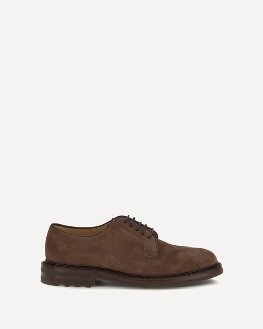 Brunello Cucinelli Brown Suede Lace-Up Shoes for men
