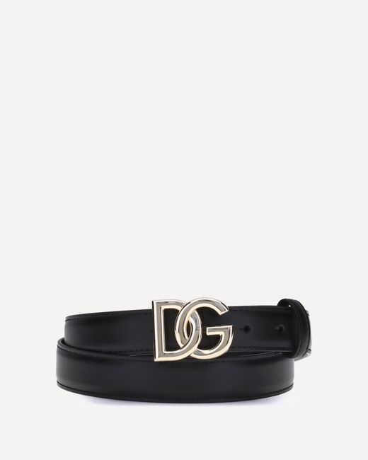 Dolce & Gabbana White Leather Belt