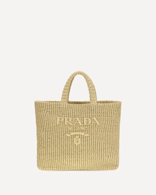 Prada Natural Raffia Tote Bag