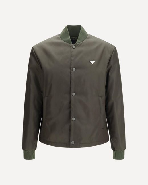 Prada Green Bicolor Nylon Bomber for men