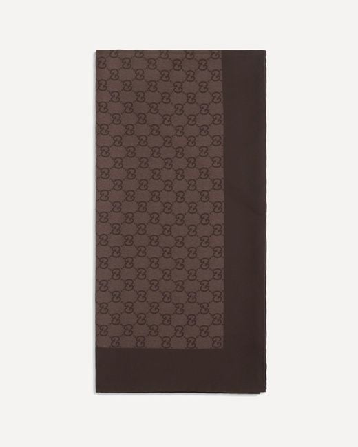 Gucci Brown Gg Silk Twill Jacquard Scarf