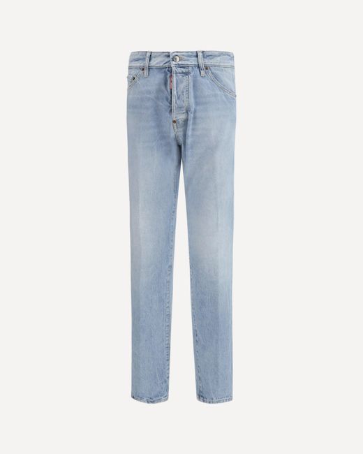 DSquared² Blue Belt-Loop Ripped Jeans for men