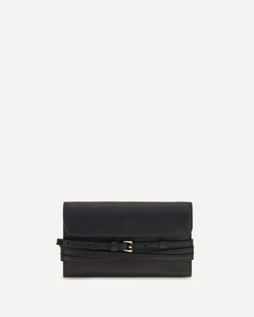 Moschino White Leather Wallet With Buckle Detail