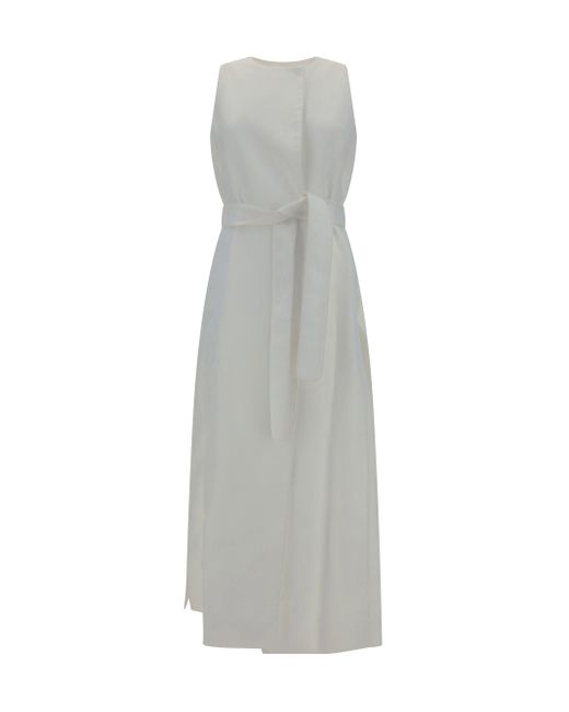 Max Mara White Aureo Long Dress