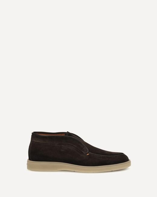 Santoni White Digits Suede Loafers for men