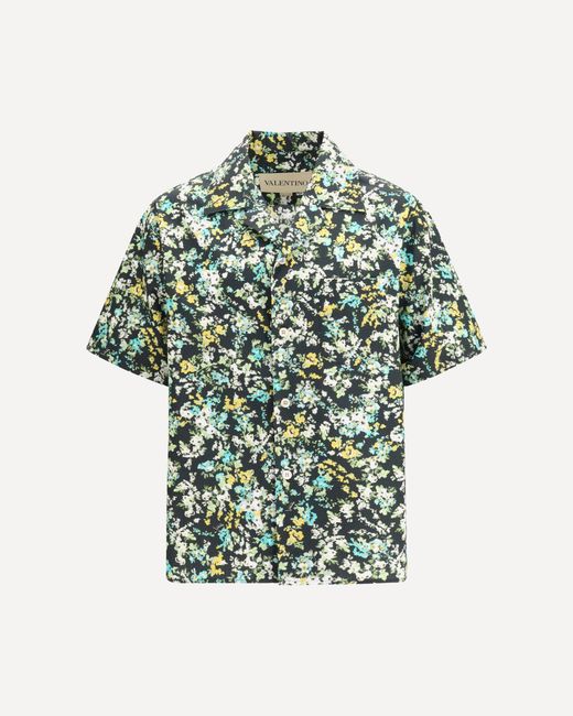 Valentino Green Shirt With An All-Over Papier Floral for men