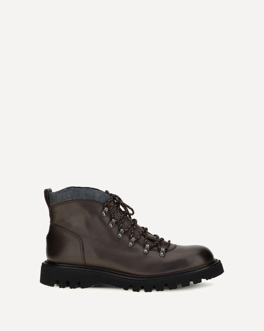 Fratelli Rossetti Black Leather Lace-Up Boots for men