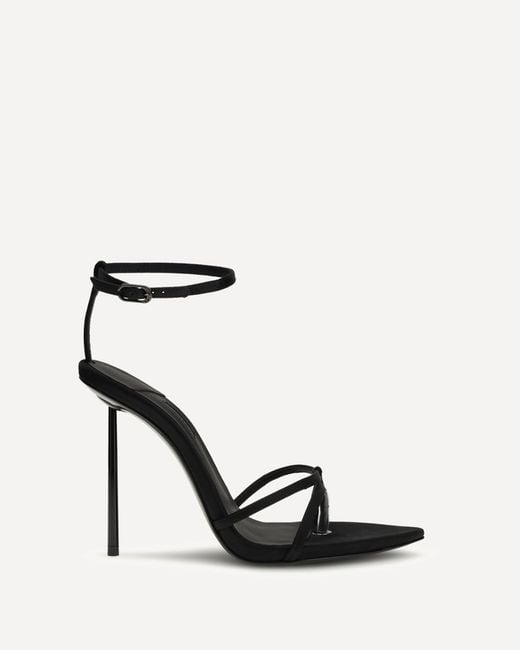 Le Silla Black Sandals Gisele Satin