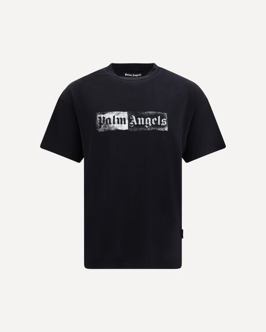 Palm Angels Black Stamp Logo T-Shirt for men