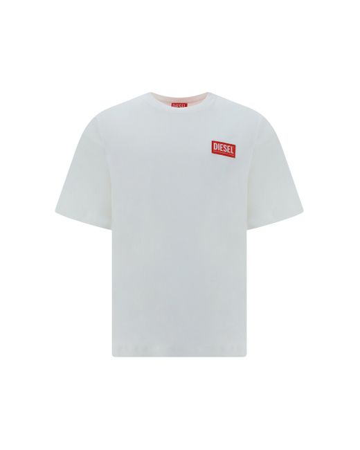 DIESEL White T-Shirt With Print for men