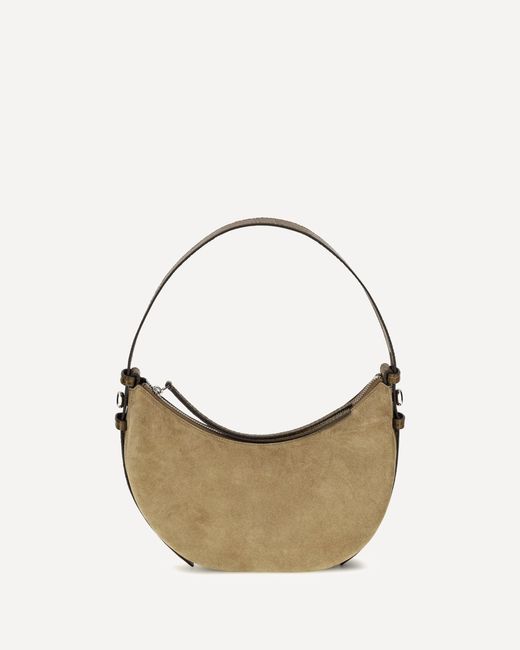 Tory Burch Metallic Romy Suede Crescent Shoulder Bag