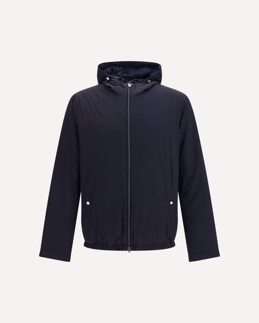 Giacca Con Cappuccio E Zip di Herno in Blue da Uomo