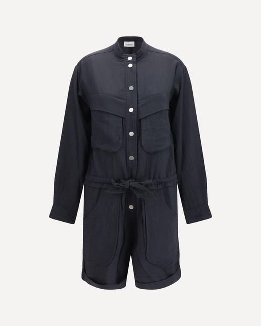 Isabel Marant Blue Short Cotton Blend Jumpsuit