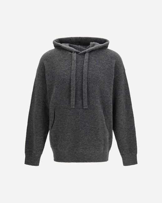 Laneus Gray Cashmere And Silk Hooded Sweater for men