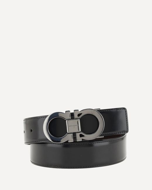 Ferragamo Black Gancini Reversible Belt for men
