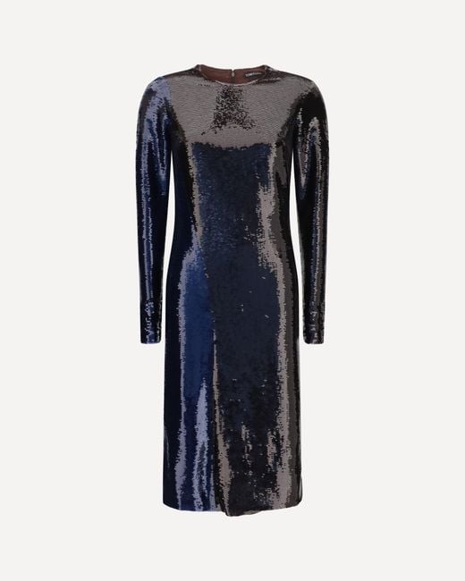 Tom Ford Blue Two-Tone Sequin Dress