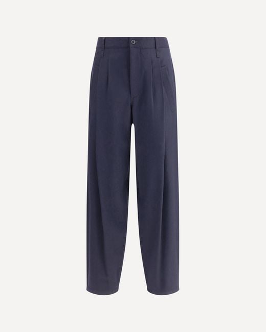 Giorgio Armani Blue Lightweight Wool Cloth Single-Dart Pants for men