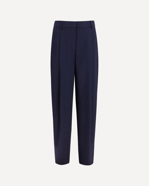 Giorgio Armani Blue Pleated Silk Pants