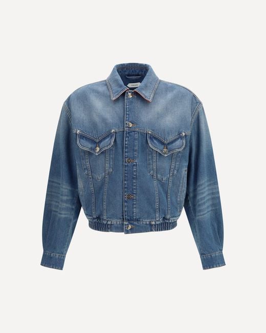 Versace Blue Medusa Cotton Denim Jacket for men