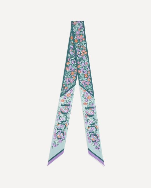 Gucci Blue Printed Silk Twill Scarf