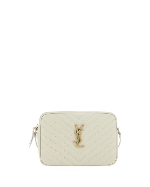 Saint Laurent White Ysl Bo Mng Lou Vitello Piumott