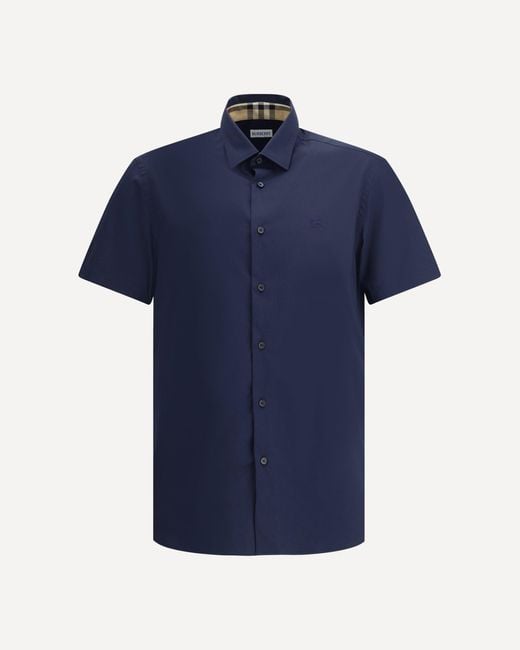 Burberry Blue Short Sleeve Shirt for men