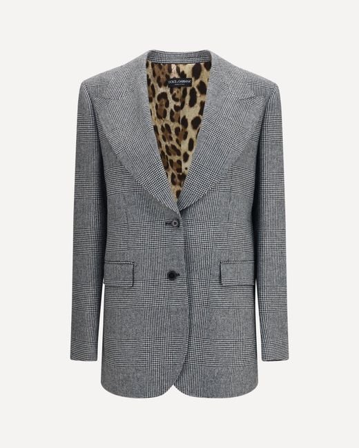 Dolce & Gabbana Gray Prince Of Wales Single Breasted Blazer
