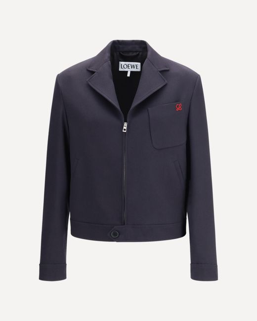 Loewe Blue Mid-Weight Wool Cavalry Jacket for men