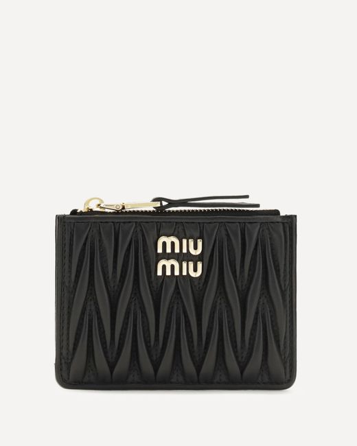 Miu Miu Black Leather Wallet With Logo
