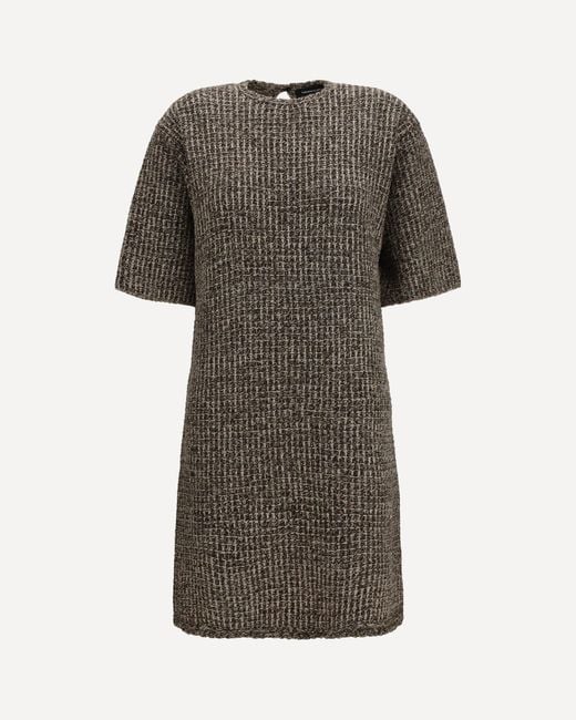 Fabiana Filippi Gray Sequin-Effect Tweed Dress