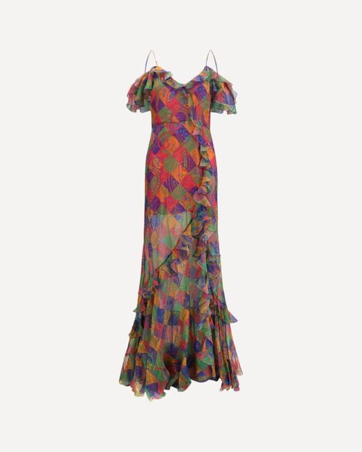 Etro White Long Silk Dress