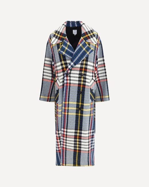 Sara Roka White Check Long Coat